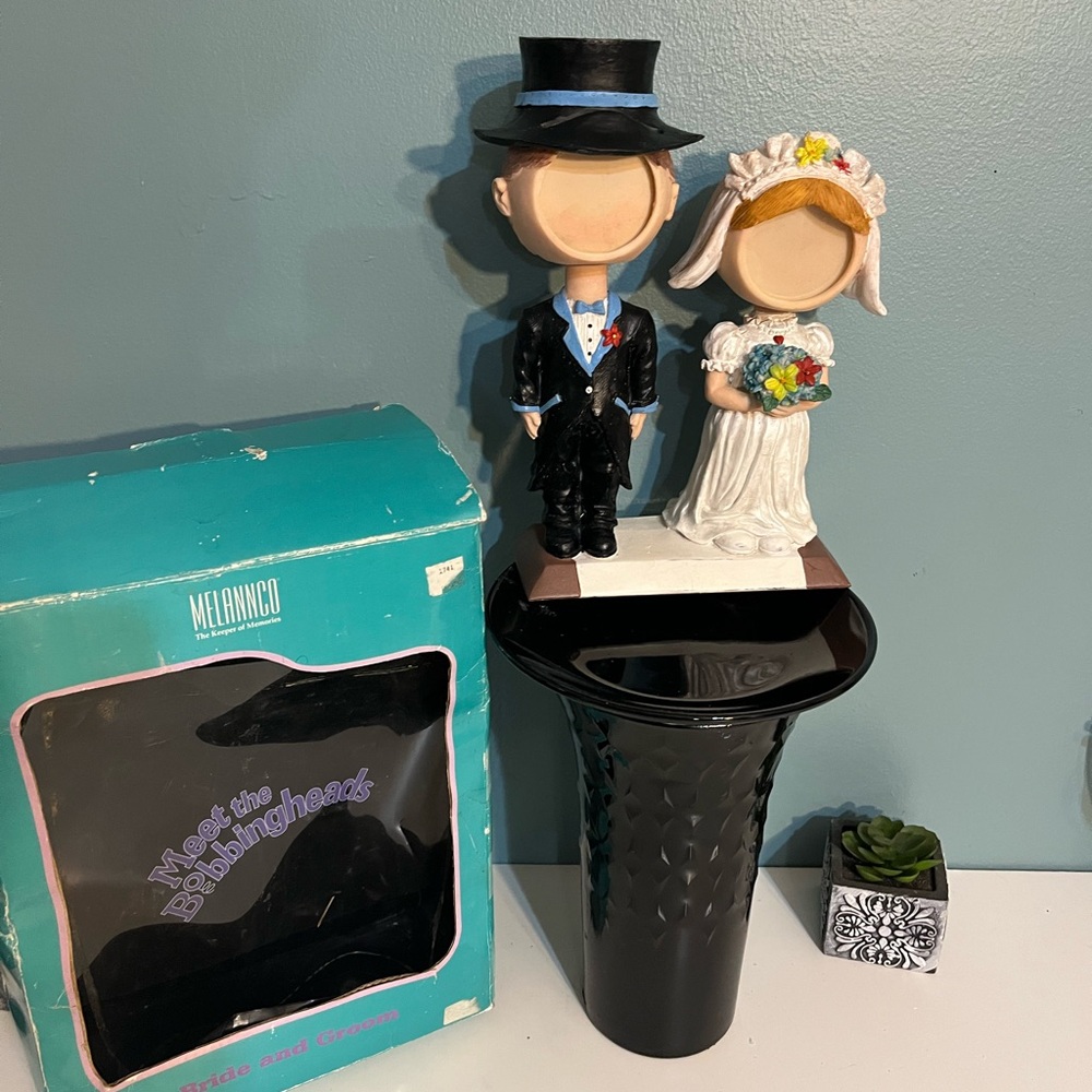 Photo Bobblehead Bride Groom Statue Wedding Couple Victorian, Decor Anniversary